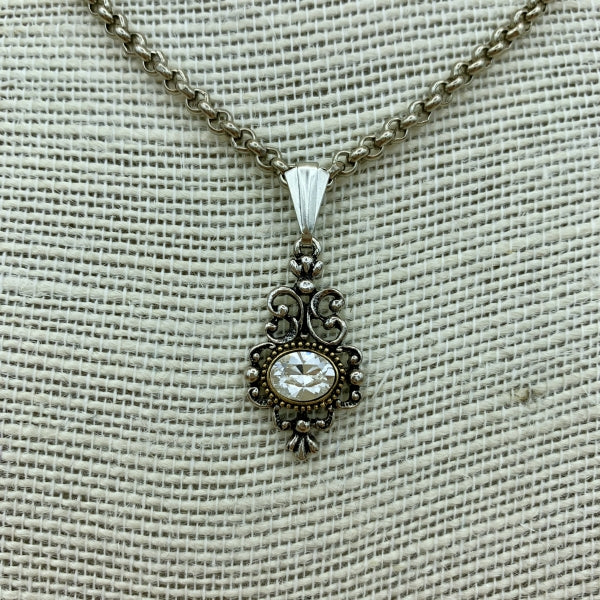 Halskette „Theresa“ mit tropfenförmigem Anhänger und ovalem Swarovski®-Kristall