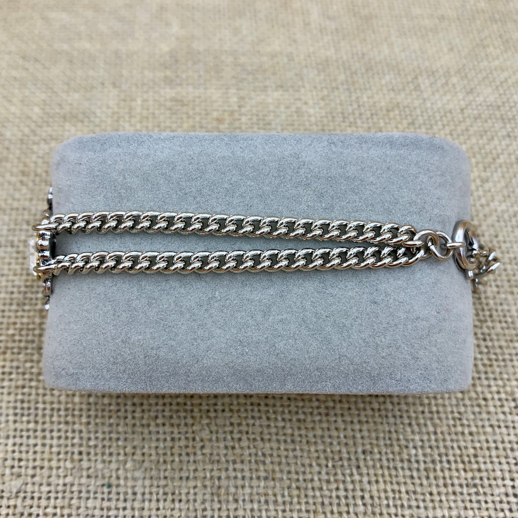 Zweireihiges Armband „Klari“ mit Swarovski®-Kristall im Mittelteil