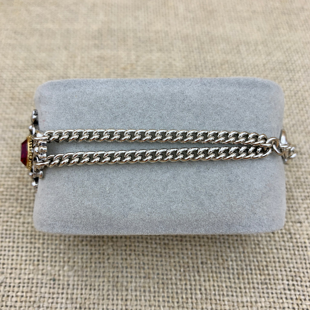Zweireihiges Armband „Klari“ mit Swarovski®-Kristall im Mittelteil