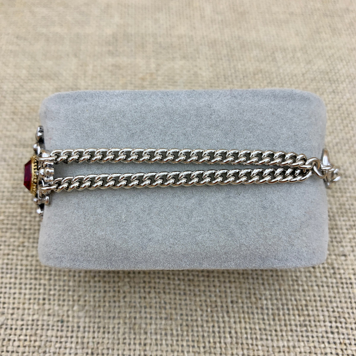 Zweireihiges Armband „Klari“ mit Swarovski®-Kristall im Mittelteil