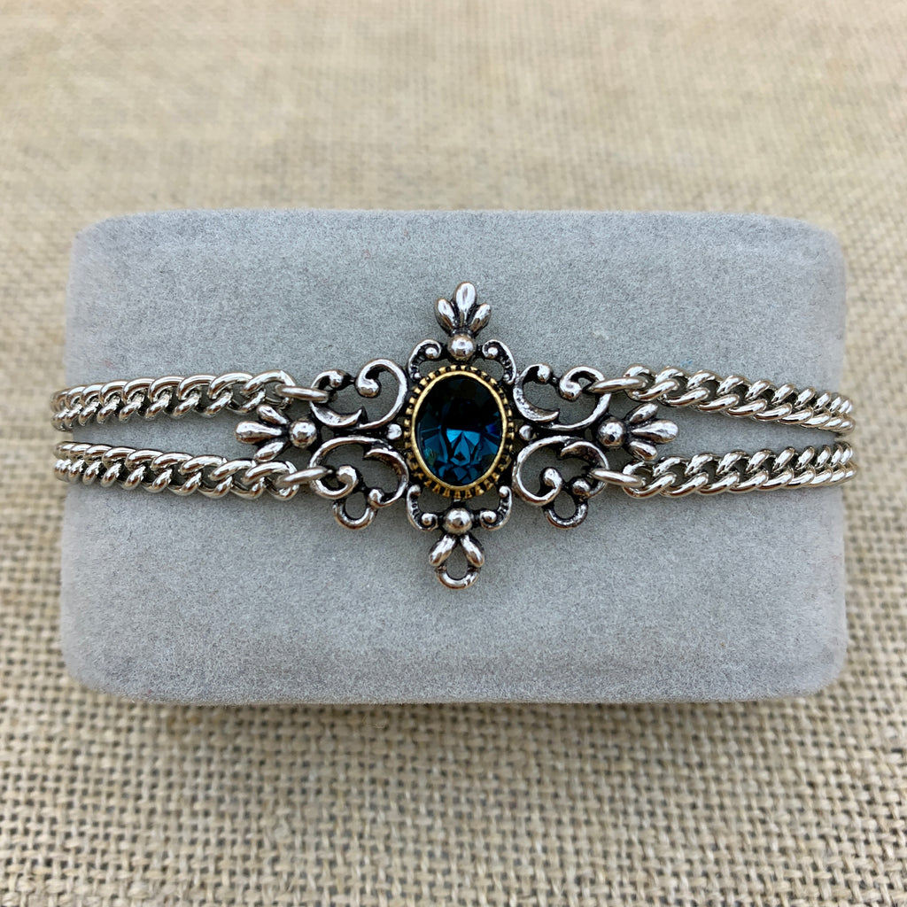 Zweireihiges Armband „Klari“ mit Swarovski®-Kristall im Mittelteil