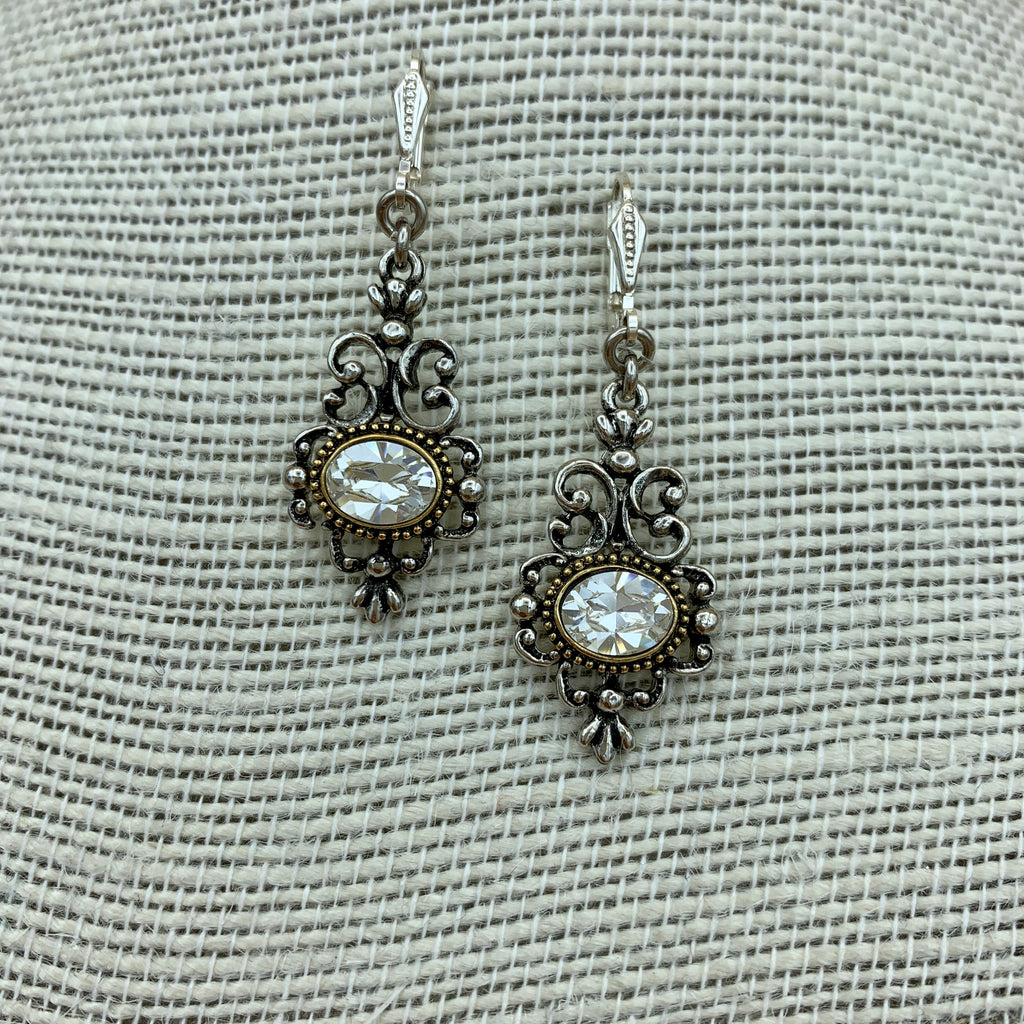 Ohrringe Martina, Ohrhänger mit hängendem Swarovski®-Kristall