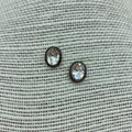 Ohrstecker „Anne“ mit ovalem Swarovski®-Kristall und altsilbernem Rand