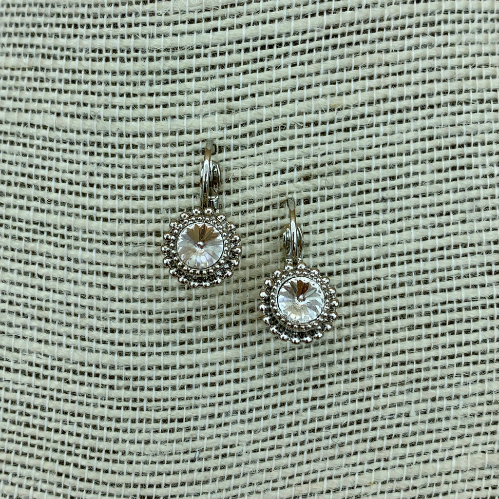Ohrringe „Maria“ mit rundem, filigran gefasstem Swarovski®-Kristall