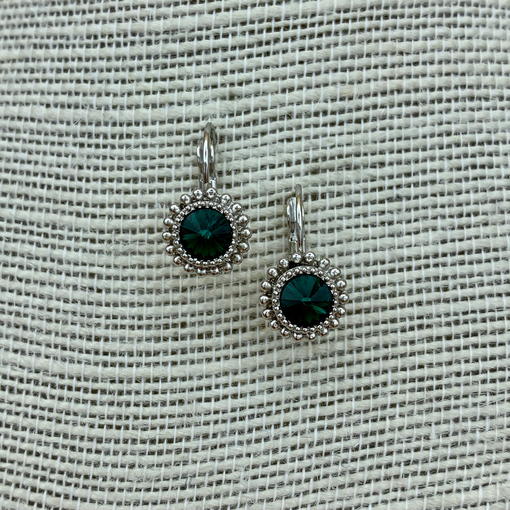 Ohrringe „Maria“ mit rundem, filigran gefasstem Swarovski®-Kristall