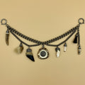 Charivari „Maximilian“, zweireihige Kette mit acht Trophäen wie Sauzahn, Gamsbart und Hornrose