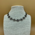 Halskette „Edelweiß“, Kette aus Edelweiß-Gliedern in Altsilber