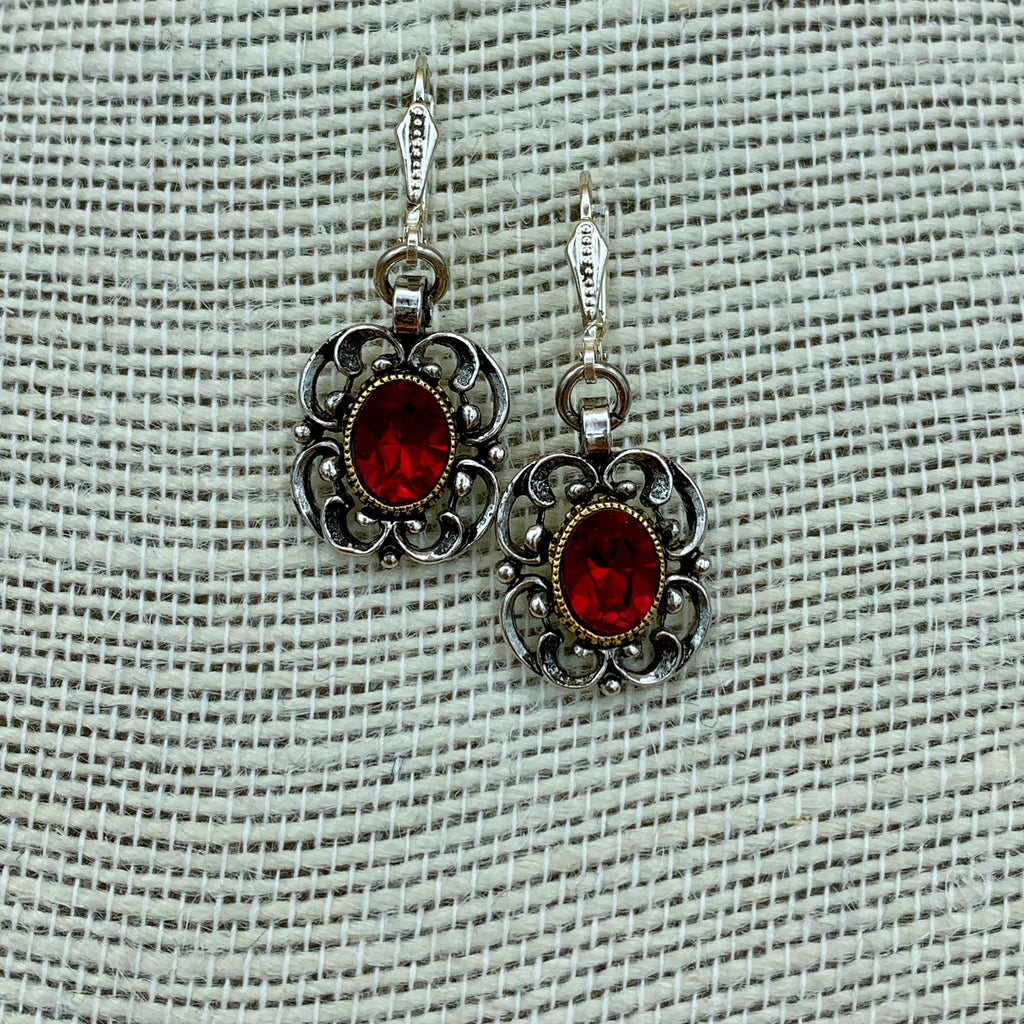 Hängende Ohrringe „Theresa“ mit ovalem Swarovski®-Kristall