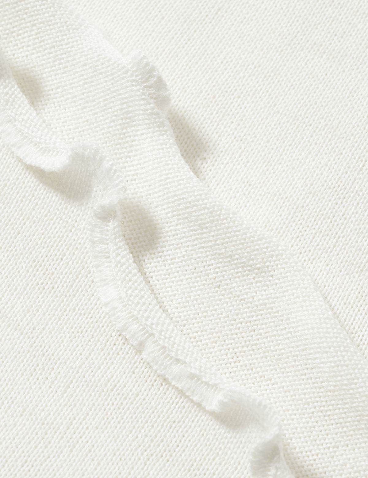 Fein gestrickte Merino-Strickstola mit Wellensaum