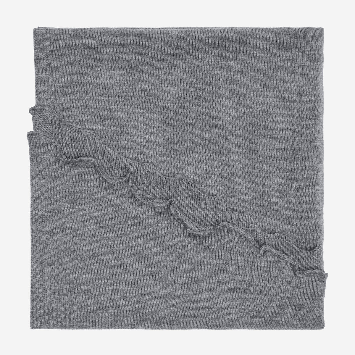 Merino-Strickstola mit Wellensaum