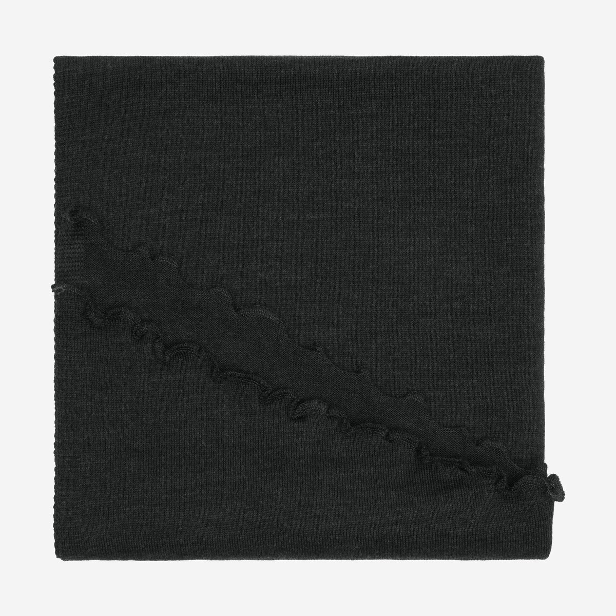 Merino-Strickstola mit Wellensaum