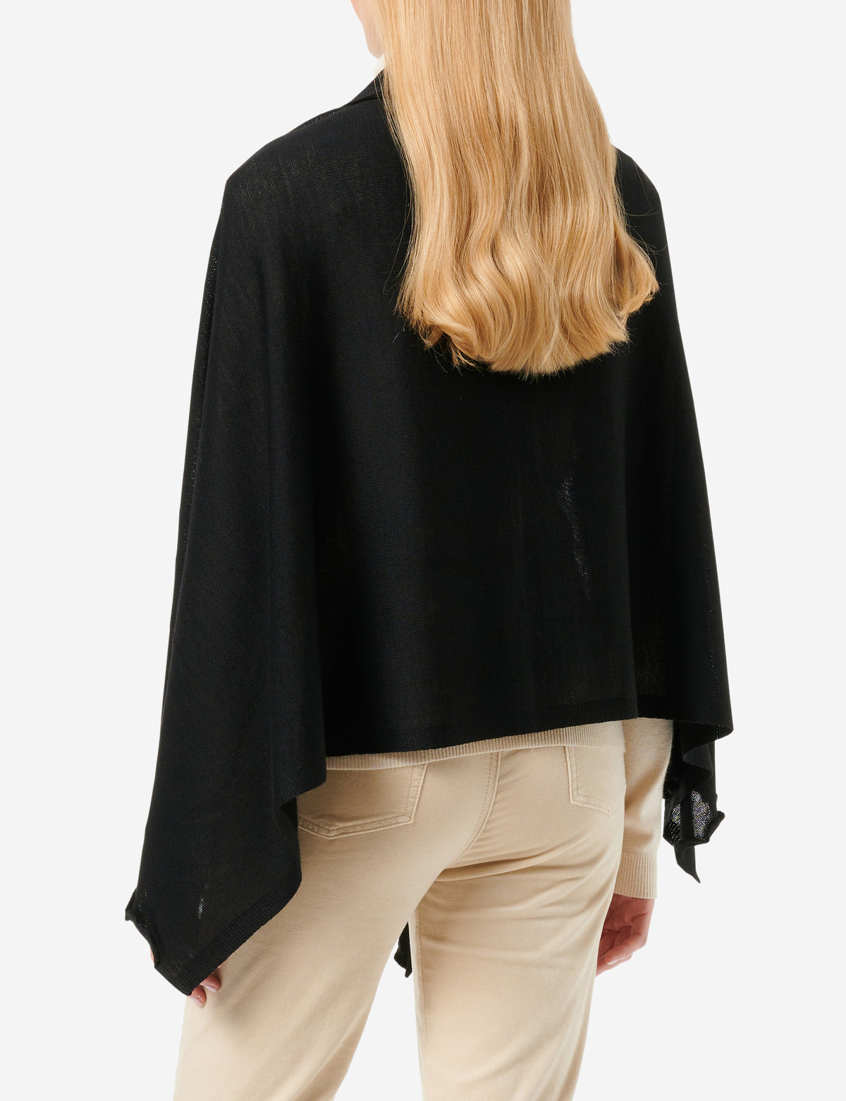 Merino-Strickstola mit Wellensaum