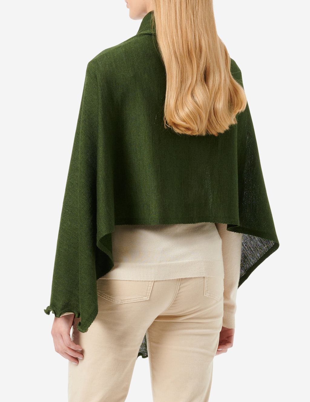 Merino-Strickstola mit Wellensaum