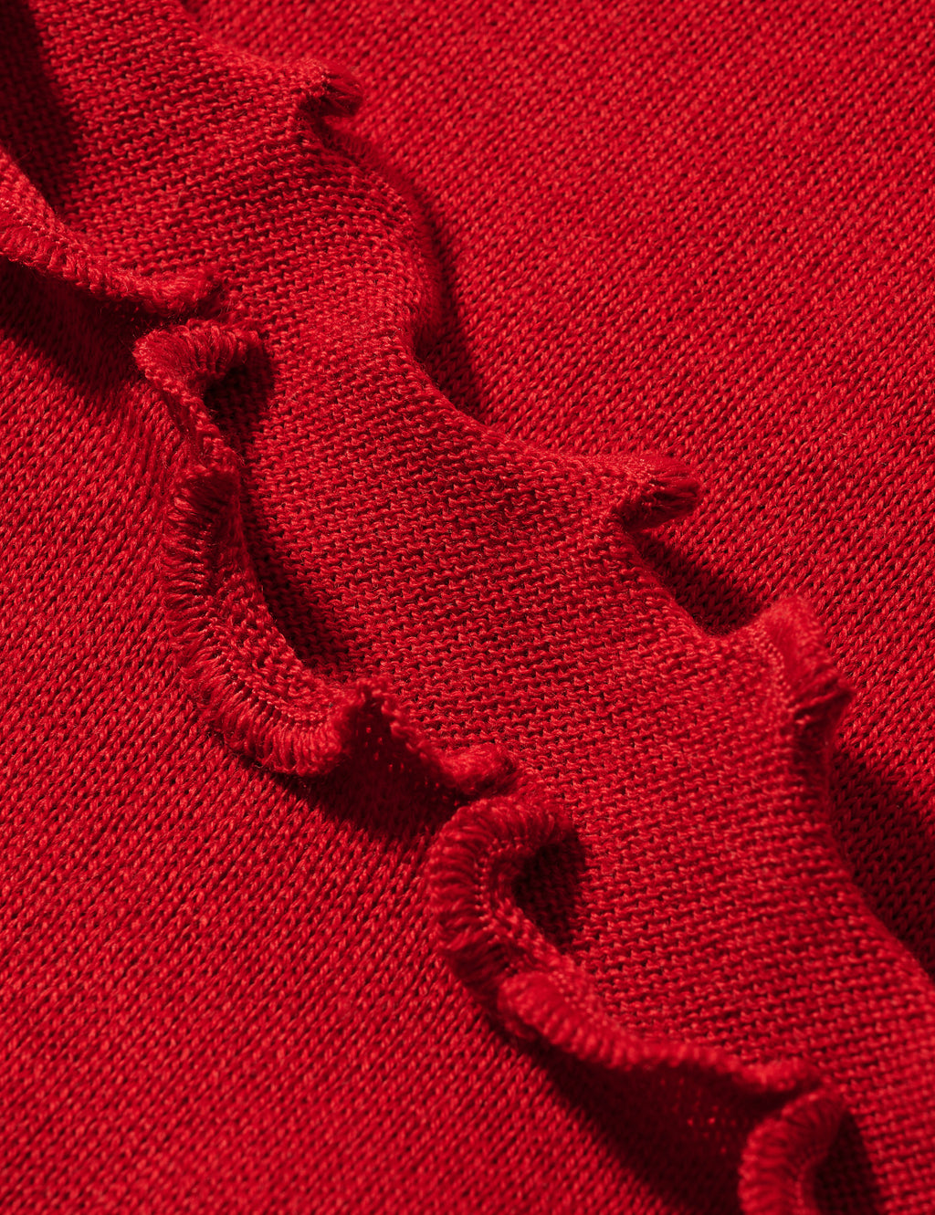 Merino-Strickstola mit Wellensaum