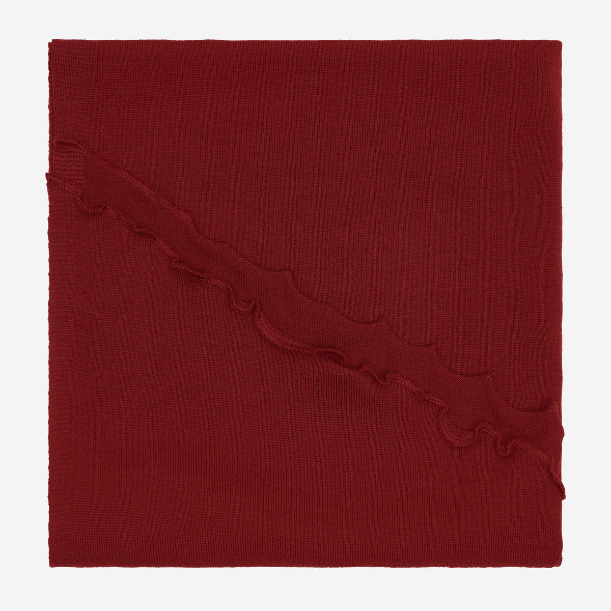 Merino-Strickstola mit Wellensaum