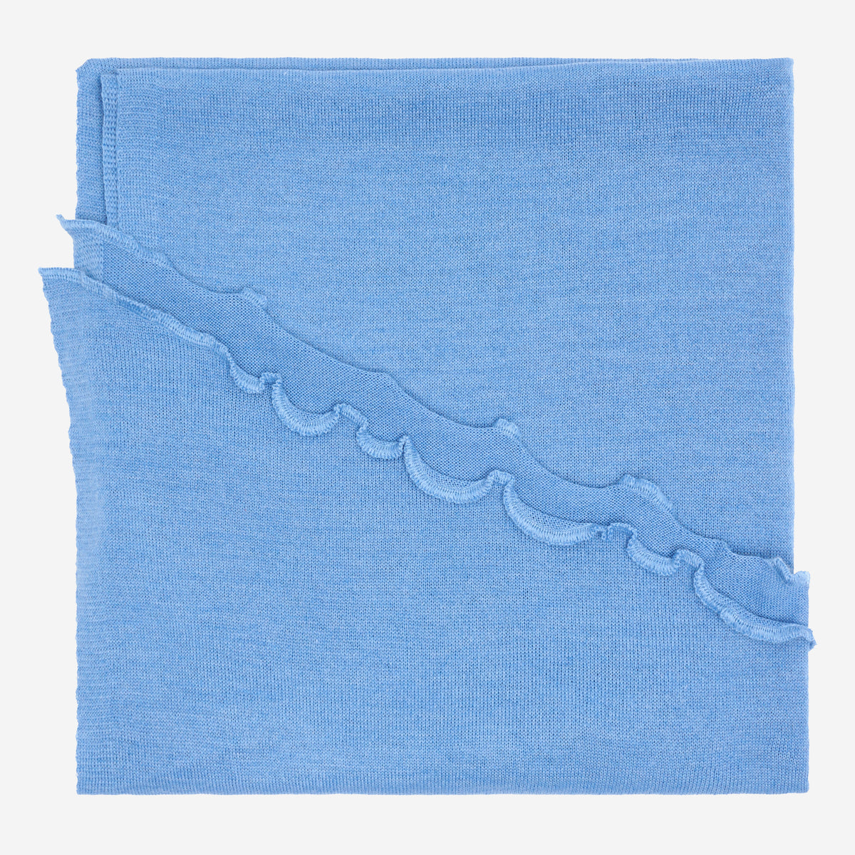 Merino-Strickstola mit Wellensaum