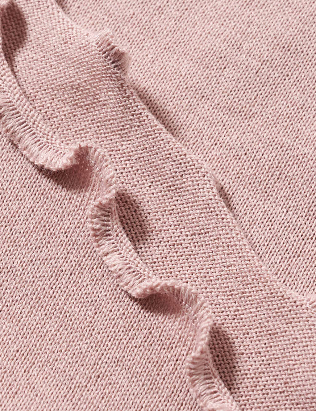Fein gestrickte Merino-Strickstola mit Wellensaum