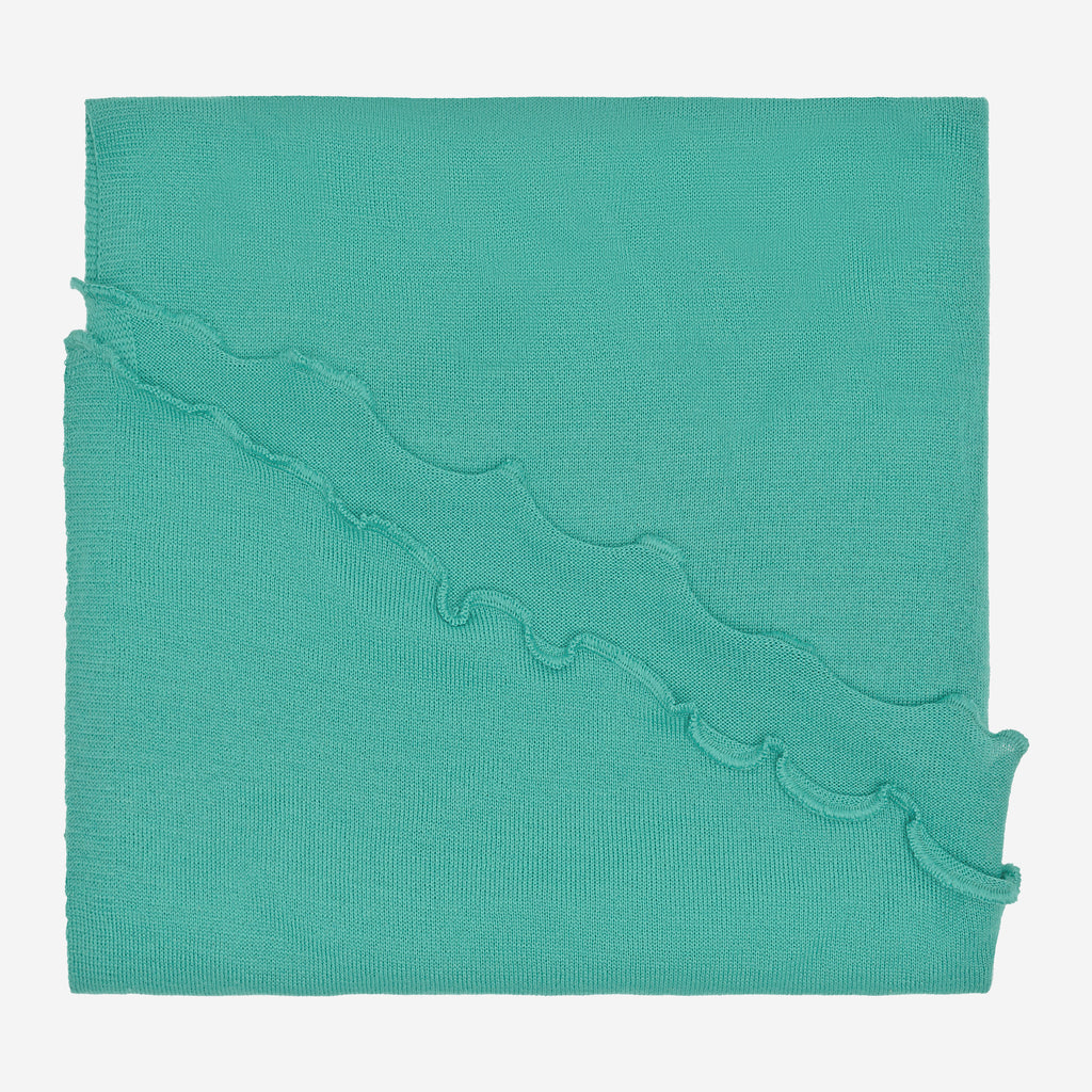 Merino-Strickstola mit Wellensaum