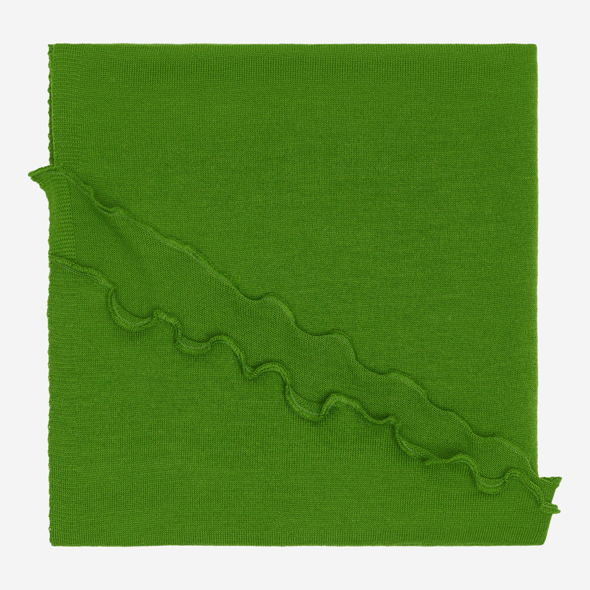 Merino-Strickstola mit Wellensaum