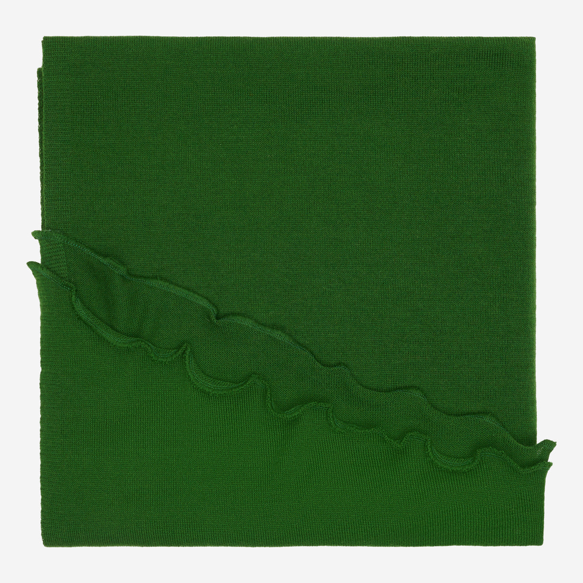 Merino-Strickstola mit Wellensaum