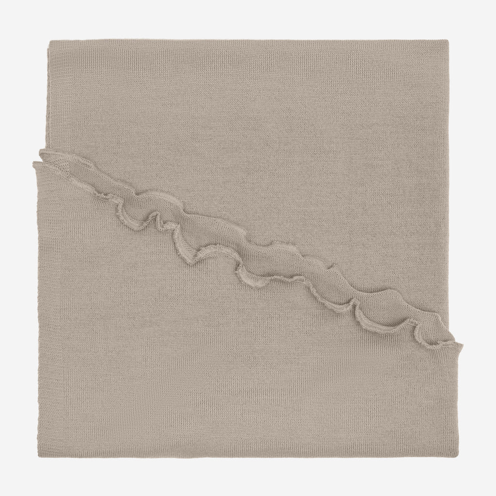 Merino-Strickstola mit Wellensaum