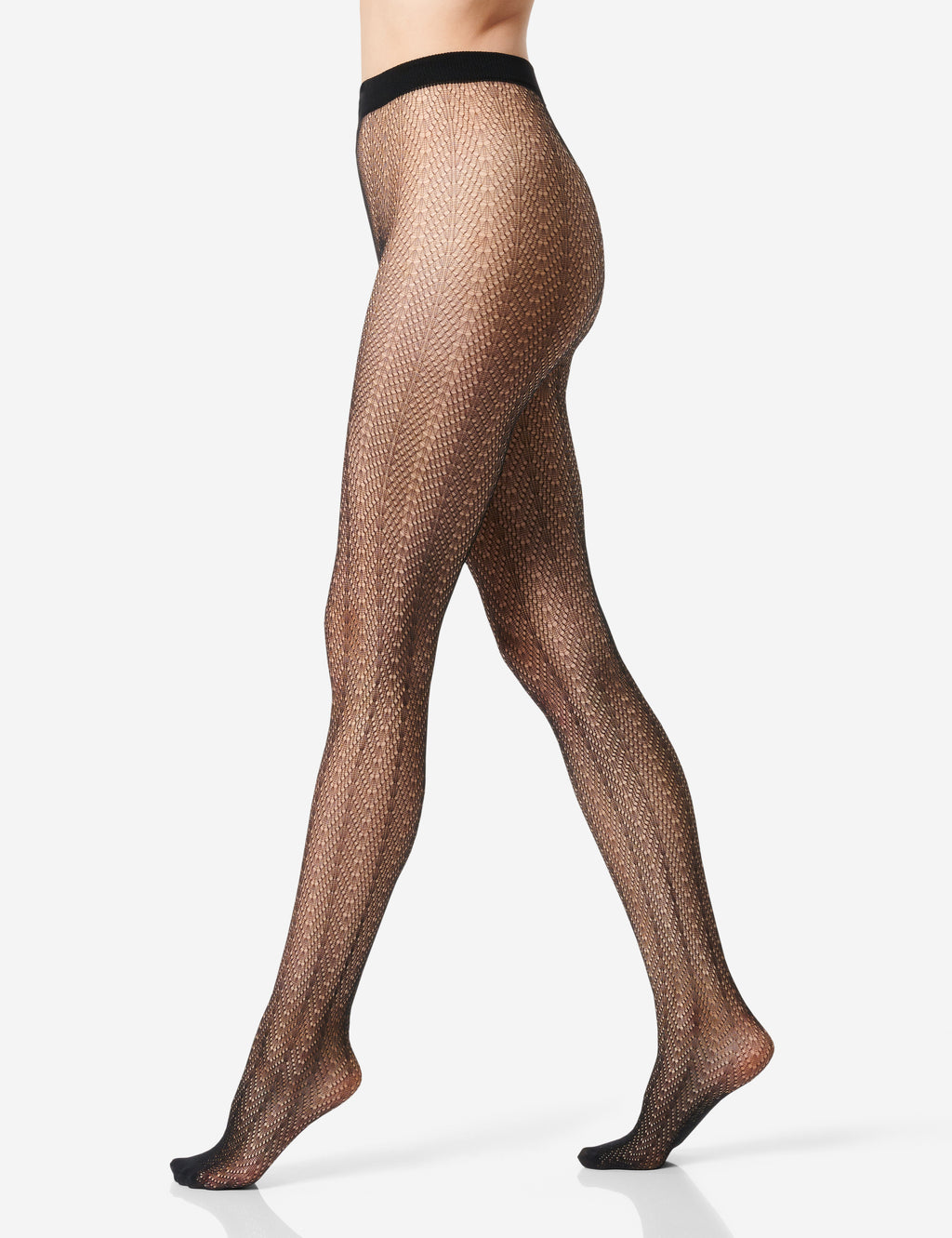 Trachten-Strumpfhose aus feinem Netz mit filigranem Ajourmuster