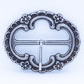 Breite silberfarbene Schließe mit Dorn und 4 cm Steg