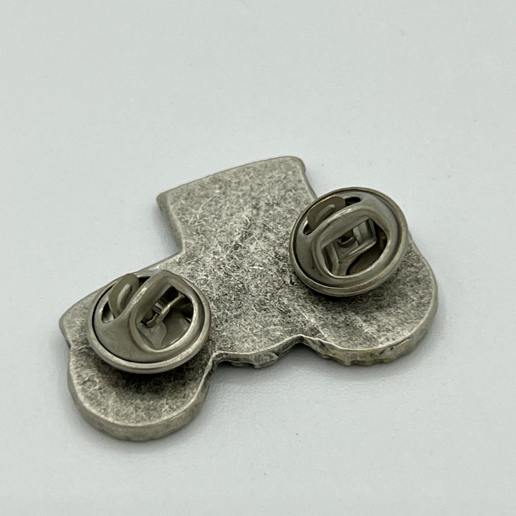Traktor-Anstecknadel im Bulldog-Stil mit großen Rädern im Antik-Silber-Look