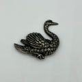Schwan-Anstecknadel im Antik-Silber-Look